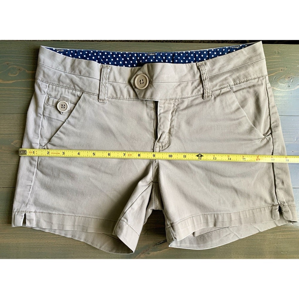 FreeStyle Y2K Cargo Chino Shorts Womens 5 Khaki Low Rise Grunge Preppy Utility - Picture 3 of 8